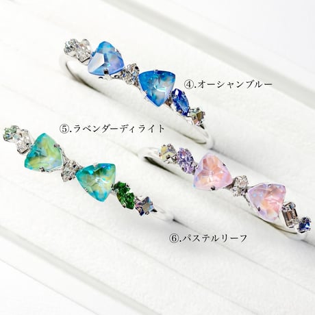 Ribbon bangle/バングル 約14cm (✣シルバーカラー金具)