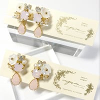 Drop clover Bijoux/ピアス イヤリング (✣ローズオパール)