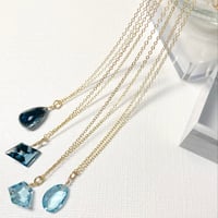 Blue topaz/14kgfネックレス