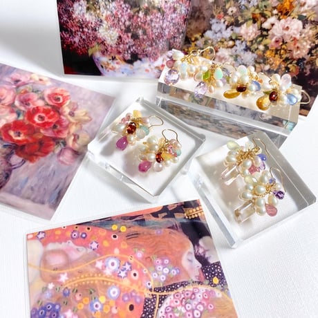 ルノワール〖花のブーケ〗/ピアスorイヤリング 14kgfネックレス
