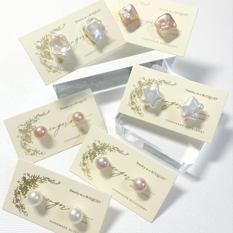 Water Pearl/14kgfピアス | nenenjewelry