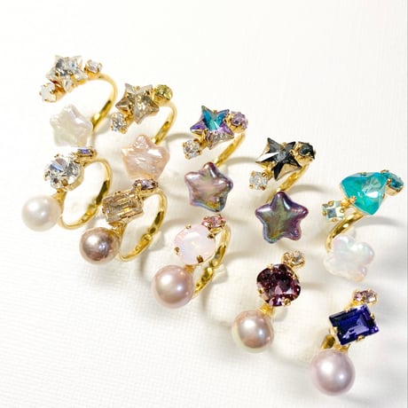 coffret baroque pearl/フォークリング 11号〜12号(✣ゴールドカラー金具)
