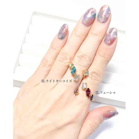 coffret/フォークリング 11号〜12号(✣ゴールドカラー金具)
