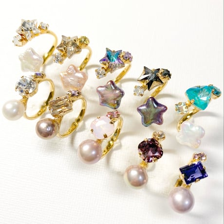 coffret baroque pearl/フォークリング 11号〜12号(✣ゴールドカラー金具)