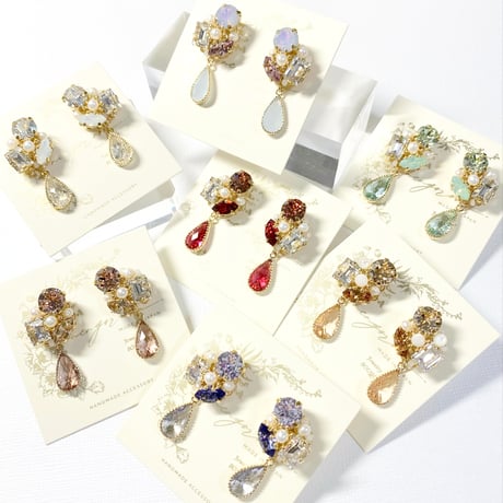 ovale Bijoux/ピアス イヤリング(✤スカーレット)
