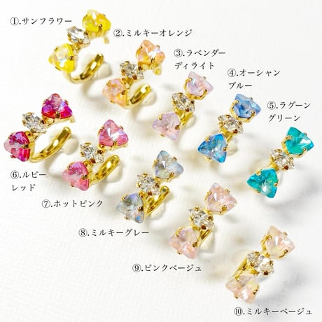 Ribbon cuff/イヤーカフ(✣ゴールドカラー金具)