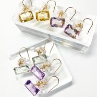 Concave Cut gemstones/ピアス イヤリング