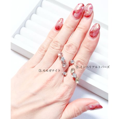 coffret gemstones/フォークリング 11号〜12号(✣シルバーカラー金具)