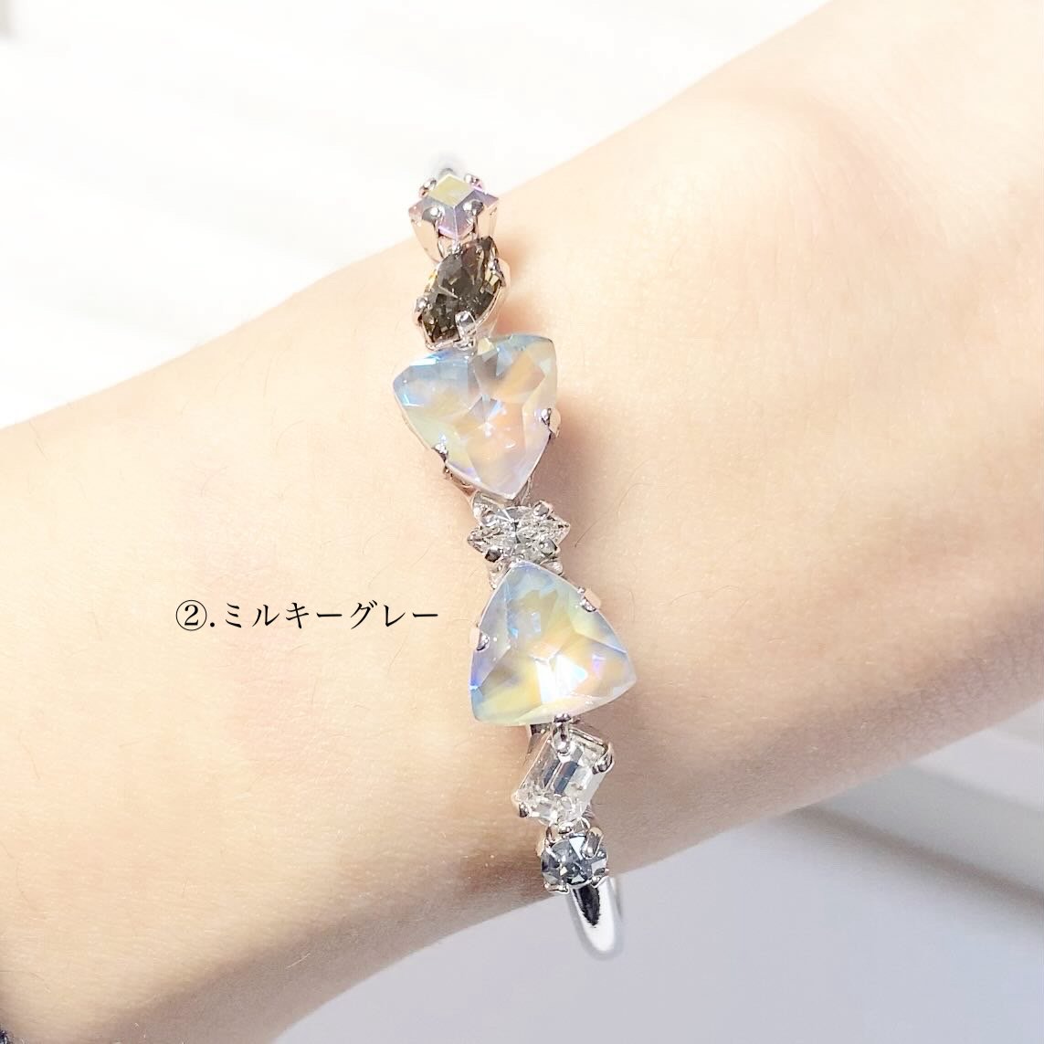Ribbon bangle/バングル 約14cm (✣シルバーカラー金具