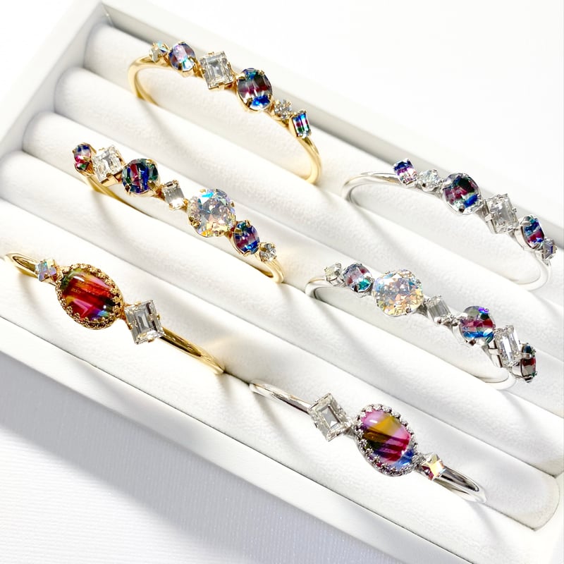 Iris glass/バングル(シルバーカラー金具＆ゴールドカラー金具