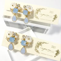 Drop clover Bijoux/ピアス イヤリング (✣アイスブルーオパール)
