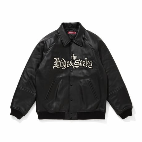 HIDEANDSEEK × Toru Nishiura Leather Varsity Jacket