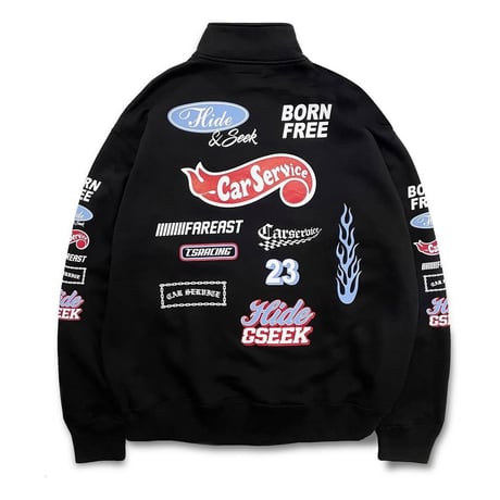 HIDEANDSEEK × CarService Half Zip Sweat Shirt