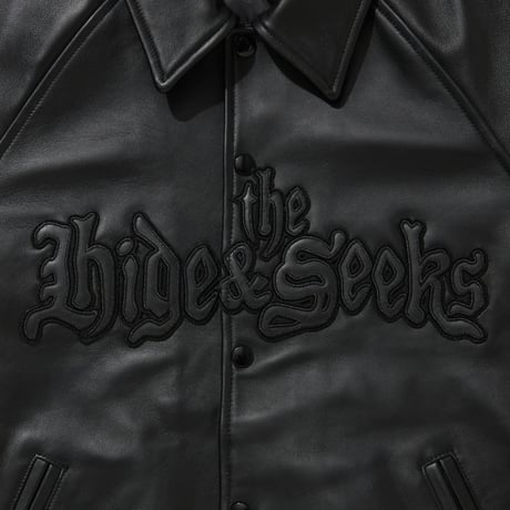 HIDEANDSEEK × Toru Nishiura Leather Varsity Jacket