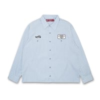 HIDEANDSEEK × CarService Work L/S Shirt(Stripe)