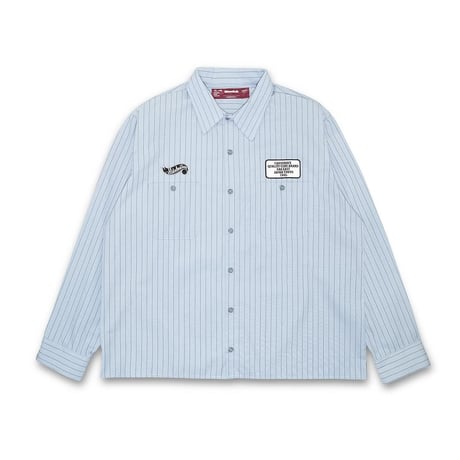 HIDEANDSEEK × CarService Work L/S Shirt(Stripe)