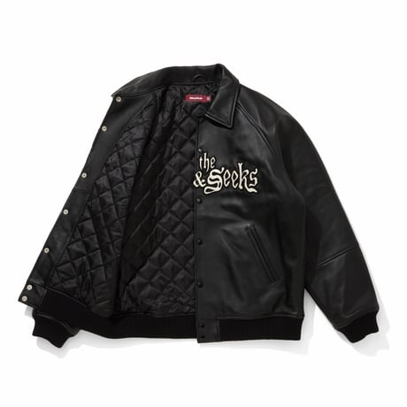 HIDEANDSEEK × Toru Nishiura Leather Varsity Jacket