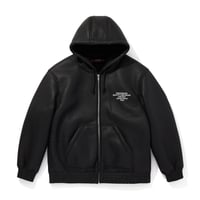 PU Leather Boa Hooded Jacket