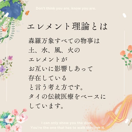 夏の養生/エレメンツ理論オンライン体質診断パーソナルセッション