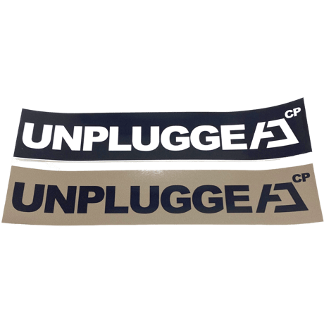 送料無料 UNPLUGGED オリジナルステッカー ブラック ベージュタン 150×23mm 自社 メール便