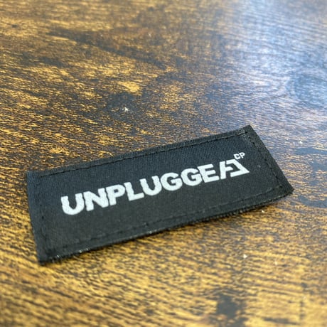ベルクロワッペン フルスペルロゴ タイプ PT.1 ブラック 1種 1枚 UNPLUGGED CP アンプラグドキャンプ 自社 メール便