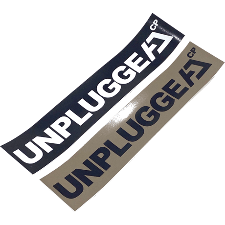 送料無料 UNPLUGGED オリジナルステッカー ブラック ベージュタン 150×23mm 自社 メール便