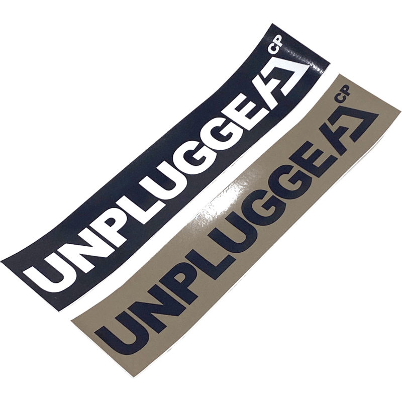 送料無料 UNPLUGGED オリジナルステッカー ブラック ベージュタン 150