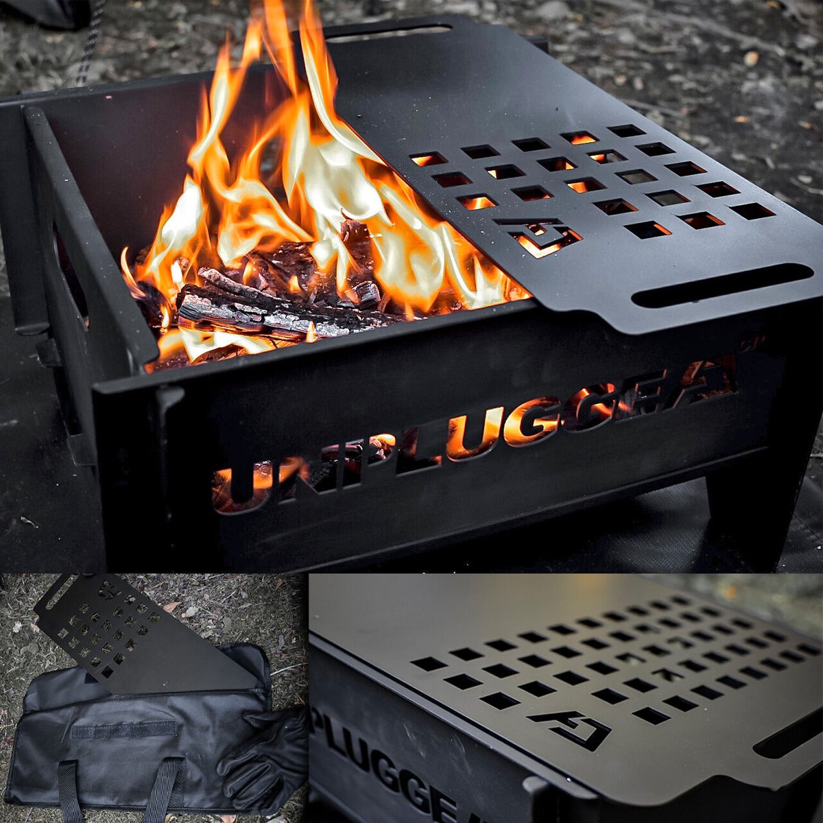 焚き火台 BBQコンロ 自作 鉄板 五徳 ロストル セット 焚火台 オリジナル