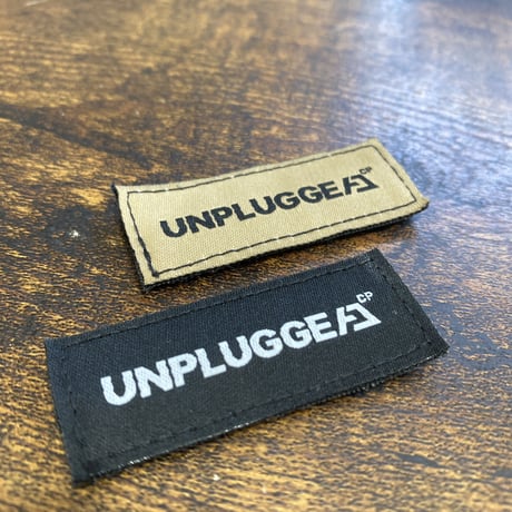 ベルクロワッペン フルスペルロゴ タイプ PT.1 ブラック 1種 1枚 UNPLUGGED CP アンプラグドキャンプ 自社 メール便