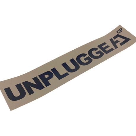 送料無料 UNPLUGGED オリジナルステッカー ブラック ベージュタン 150×23mm 自社 メール便