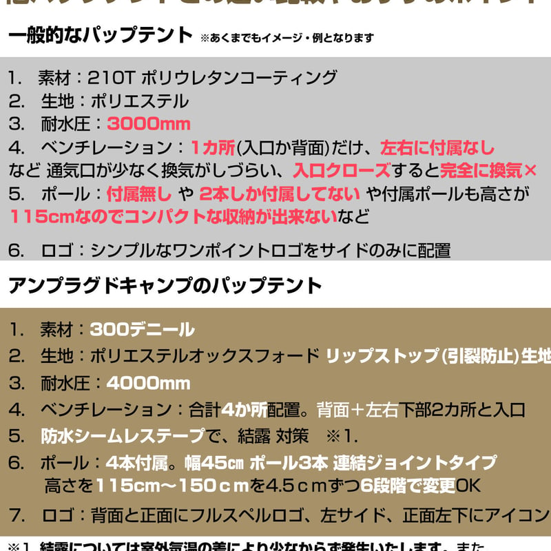 ラストストック分 完売後 廃盤予定 再販予定なし パップテント ...