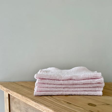Pink cotton waffle towel(face towel)/MAICEN