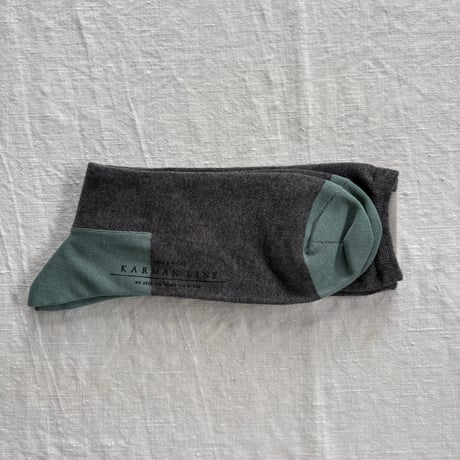 Men's cotton socks( CHARCOAL / OLD BLUE)/ KARMAN LINE