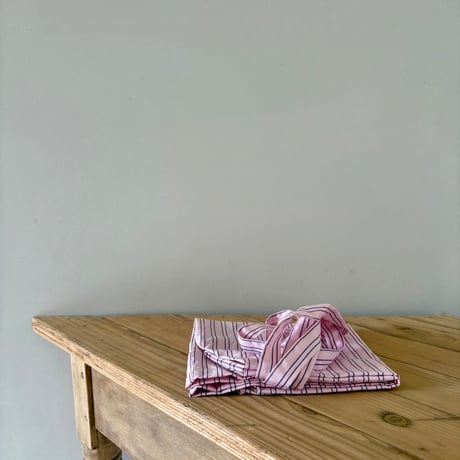 Pink stripe tote bag / MAICEN