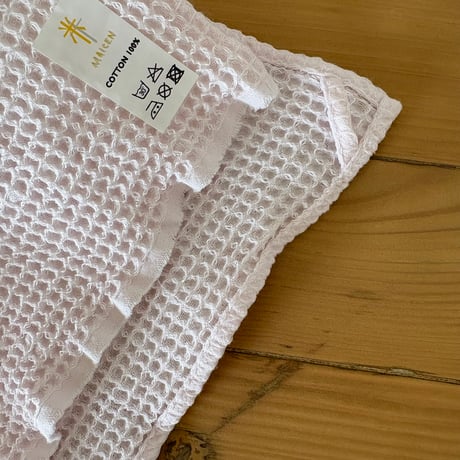 Pink cotton waffle towel(hand towel)/MAICEN