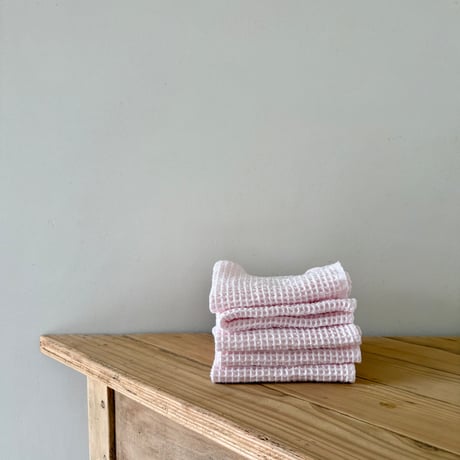 Pink cotton waffle towel(hand towel)/MAICEN