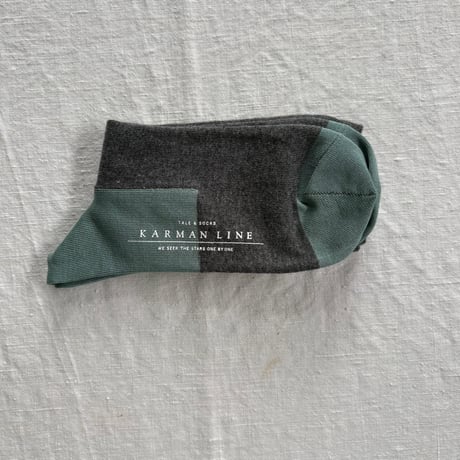 cotton socks( CHARCOAL / OLD BLUE)/ KARMAN LINE