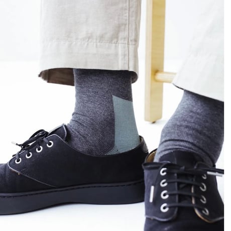 Men's cotton socks( CHARCOAL / OLD BLUE)/ KARMAN LINE