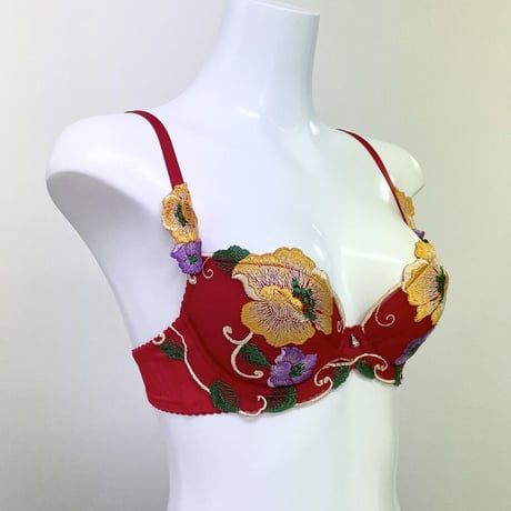 お買い得！！　3/4カップ♡フラワー刺繡のブラジャー