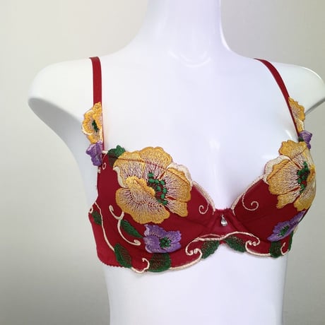 お買い得！！　3/4カップ♡フラワー刺繡のブラジャー