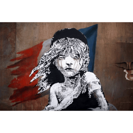 ❸ バンクシー＊BANKSY＊Les Miserables Paris/レミゼラブルパリ＊A2 約40×60cm＊キャンバスアート