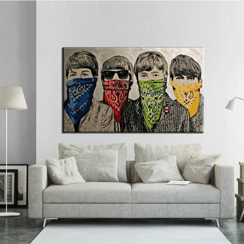 ⑤ バンクシー*Banksy Beatles Canvas Art*ビートルズ*70×100c ⑤ バンクシー*Banksy Beatles Canvas Art*ビートルズ*70×100c