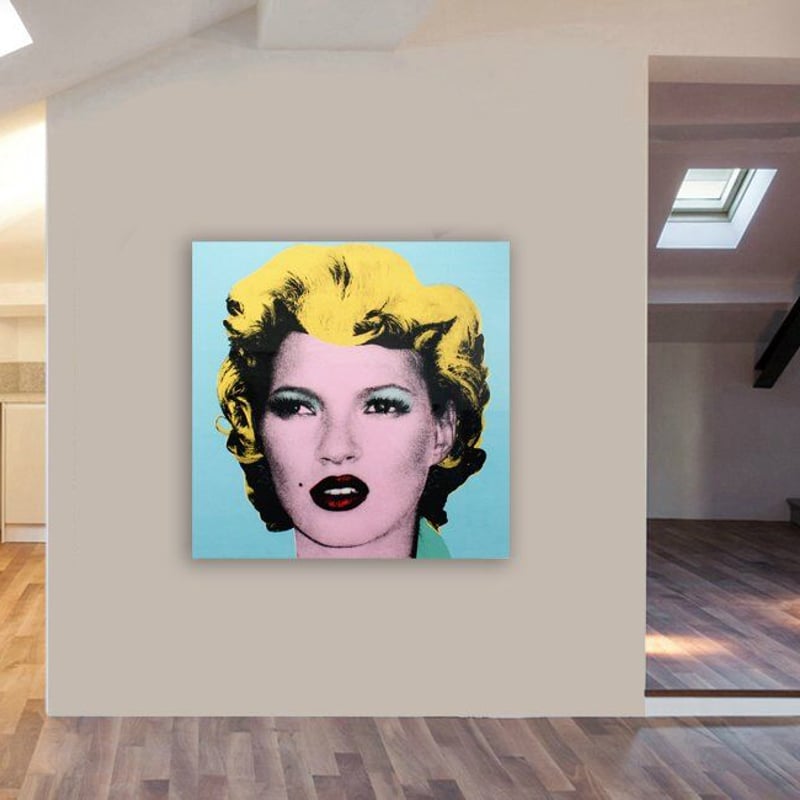 ➅ バンクシー＊BANKSY＊Kate Moss/ケイト・モス＊約61×61㎝＊キャンバスアー...