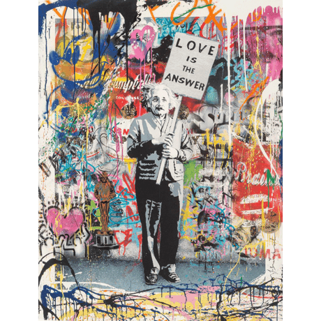 ❸ バンクシー＊BANKSY STYLE＊アルベルト・アインシュタイン＊A2 約60×40cm＊キャンバスアート