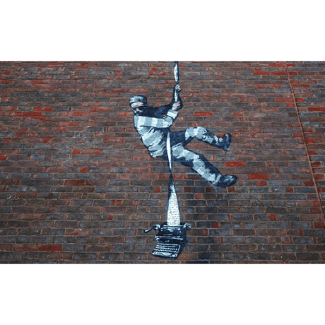 ❶ バンクシー＊BANKSY＊Escaping Prisoner/脱獄囚人＊A4 約20×30cm＊キャンバスアート