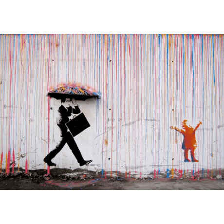 ⑤ バンクシー＊BANKSY Style, Coloured Rain＊70×100cm＊キャンバスアート