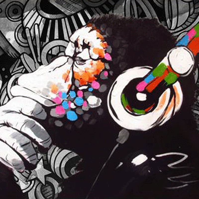 ➀ バンクシー*BANKSY*DJ Monkey Chimp*落書きの壁*A4 約20 ➀ バンクシー*BANKSY*DJ Monkey Chimp*落書きの壁*A4 約20