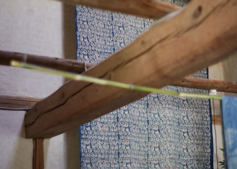 正藍型染大判布 / へのへのもへじ