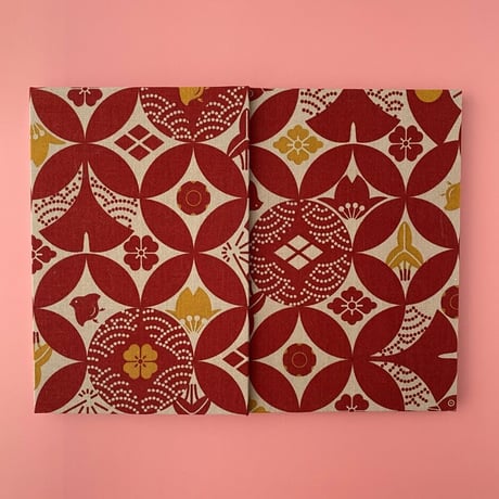 《七宝　エンジ》 御朱印帳（大）12cm×18cm