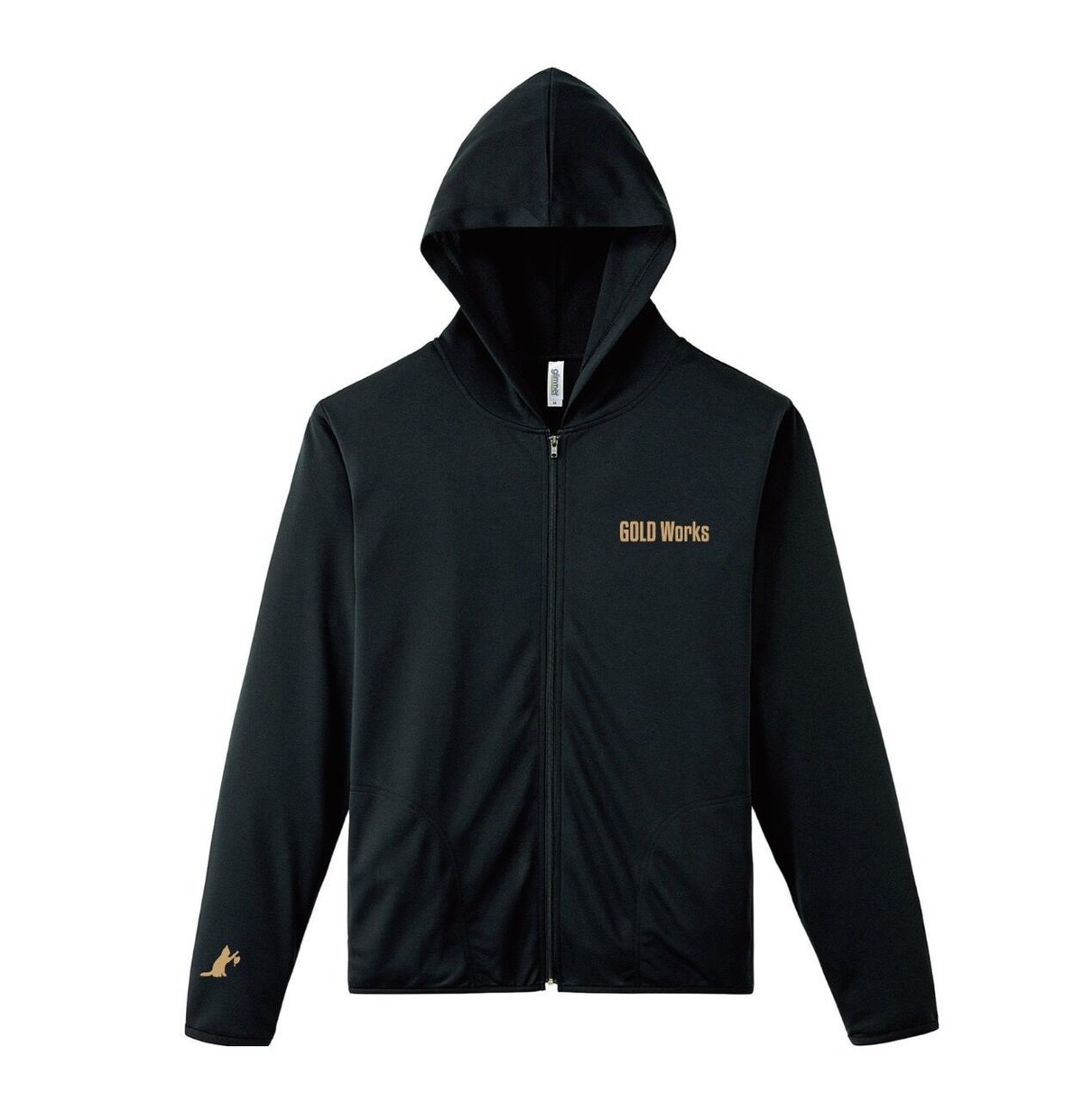 GOLDWorks ZIP UP DRY HOODIE ジップアップ ドライフーディー 袖ロゴ ゴールド